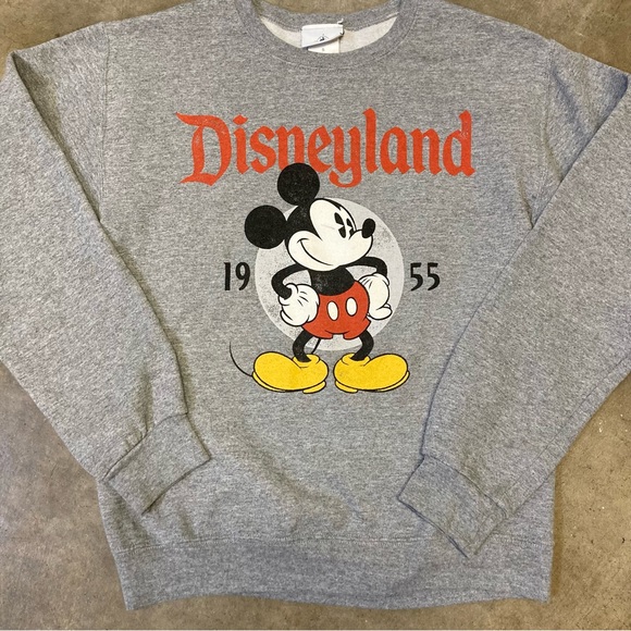 DISNEY Classic Vintage Inspired 1955 Mickey Mouse Gray Crewneck Size S - Picture 2 of 7